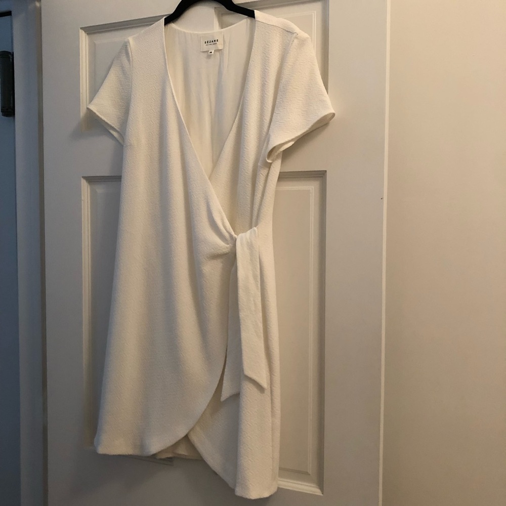 Sezane White Wrap Dress